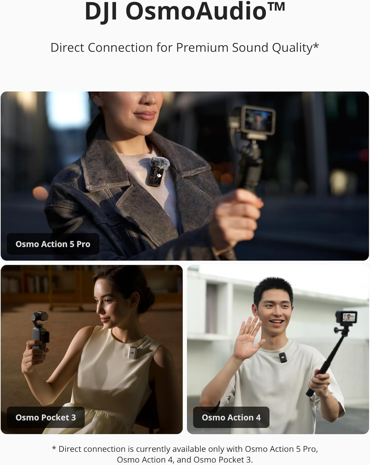 Mic 2 (2 TX + 1 RX + Charging Case), Wireless Lavalier Microphone, Intelligent Noise Cancelling, 32-Bit Float Internal Recording, 820 Ft.(250M) Range, Microphone for Iphone, Android, Camera