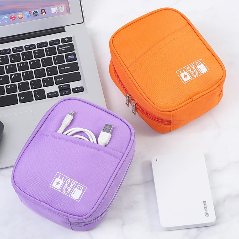 Storage Pouch for Small Electronics and Accessories,Tech Bag,Electronic Organizer Case Compatible with Macbook Laptop Charger,Mouse,Cables,Hub,Power Bank,Earphone,Toiletries Cosmetics (Grey)