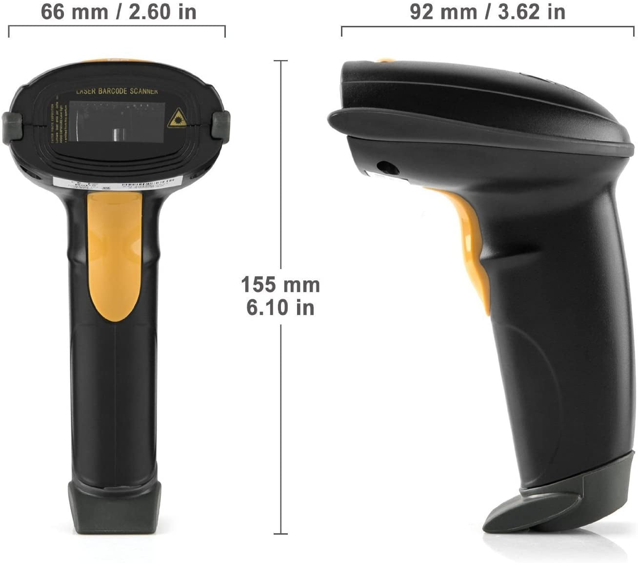 USB Laser Barcode Scanner Wired Handheld Bar Code Scanner Reader Black