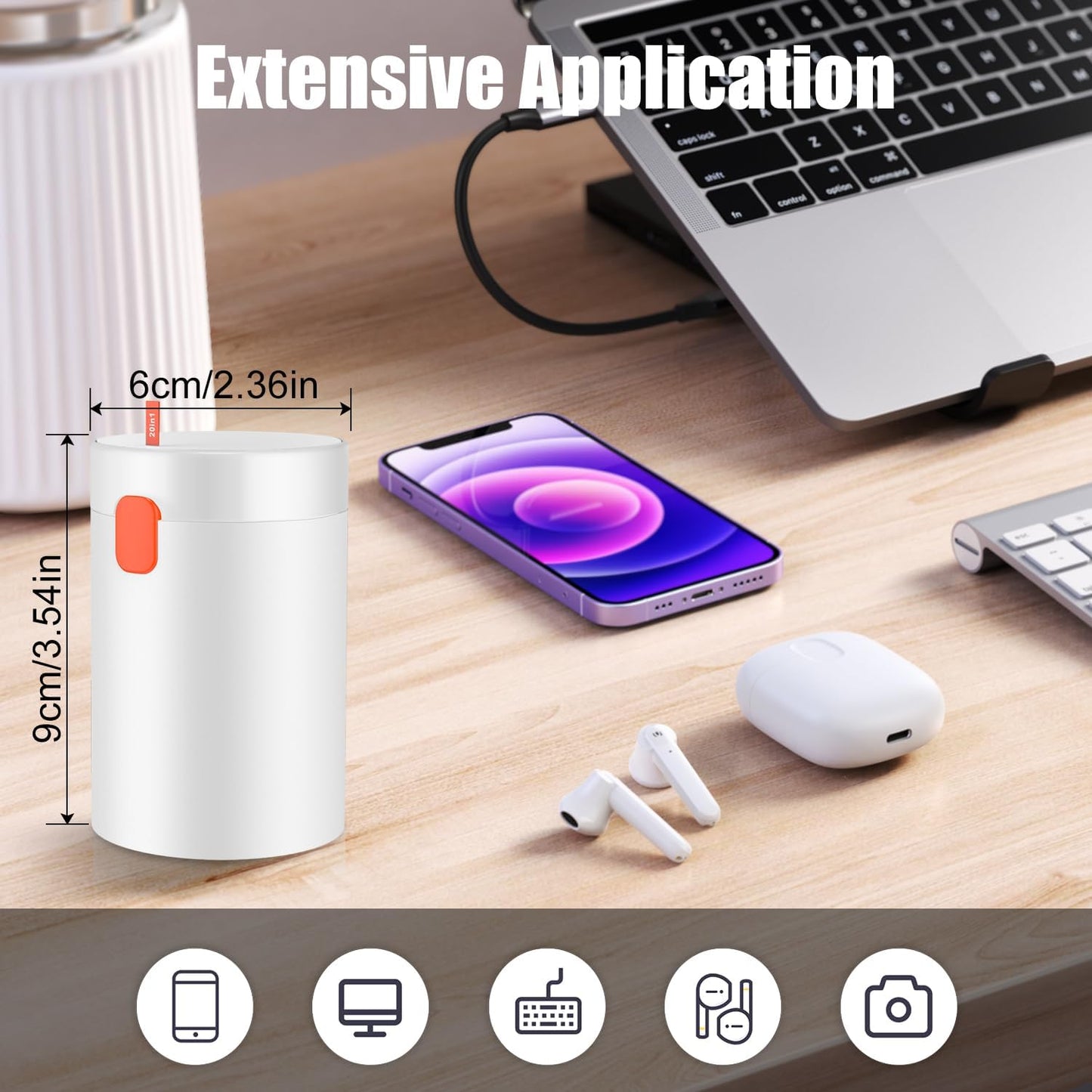 20 in 1 Multifunctional Cleaner Kit for Electronic Devices, Keyboard Cleaning Brush, Headphones Cleaner Kit for Airpods, Multi-Tool for Cleaning Laptop, Earbuds, Camera, Cellphones (White)