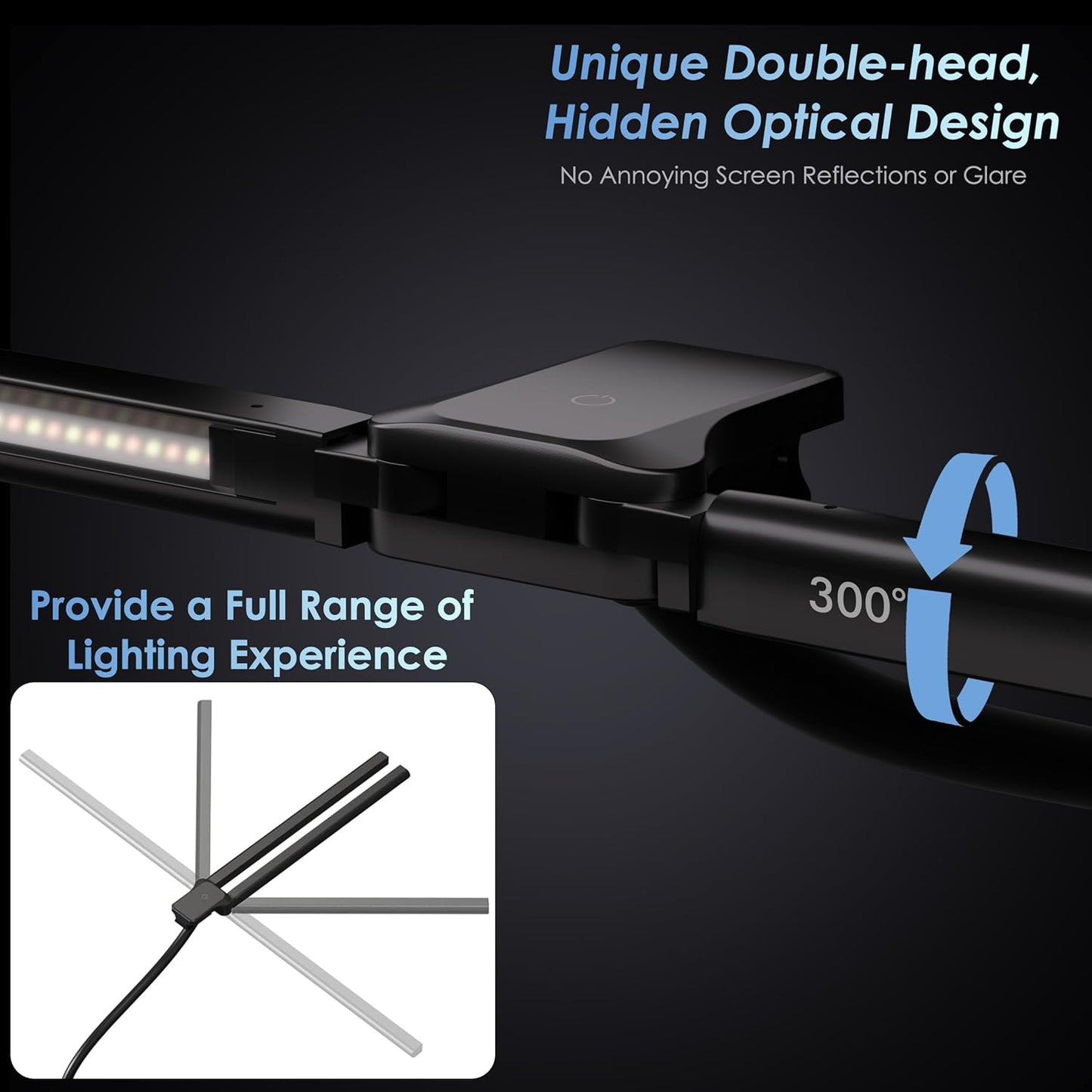 Desk Lamp with Clamp, 31.5" LED Desk Lamp for Home Office, 24W Gesture Sensing Control Desk Light, Dimmable & Color Temperature, Eye-Caring Office Lamp, Brightest Architect Lamp for Screen