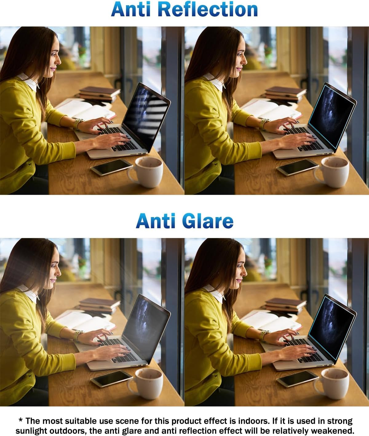 2-Pack 15.6 Inch anti Blue Light Laptop Screen Protector, Eye Protection anti Glare Matte Computer Screen Cover for 15.6" Laptop with 16:9 Aspect Ratio, Reduce Eye Strain and Touch Sensitive
