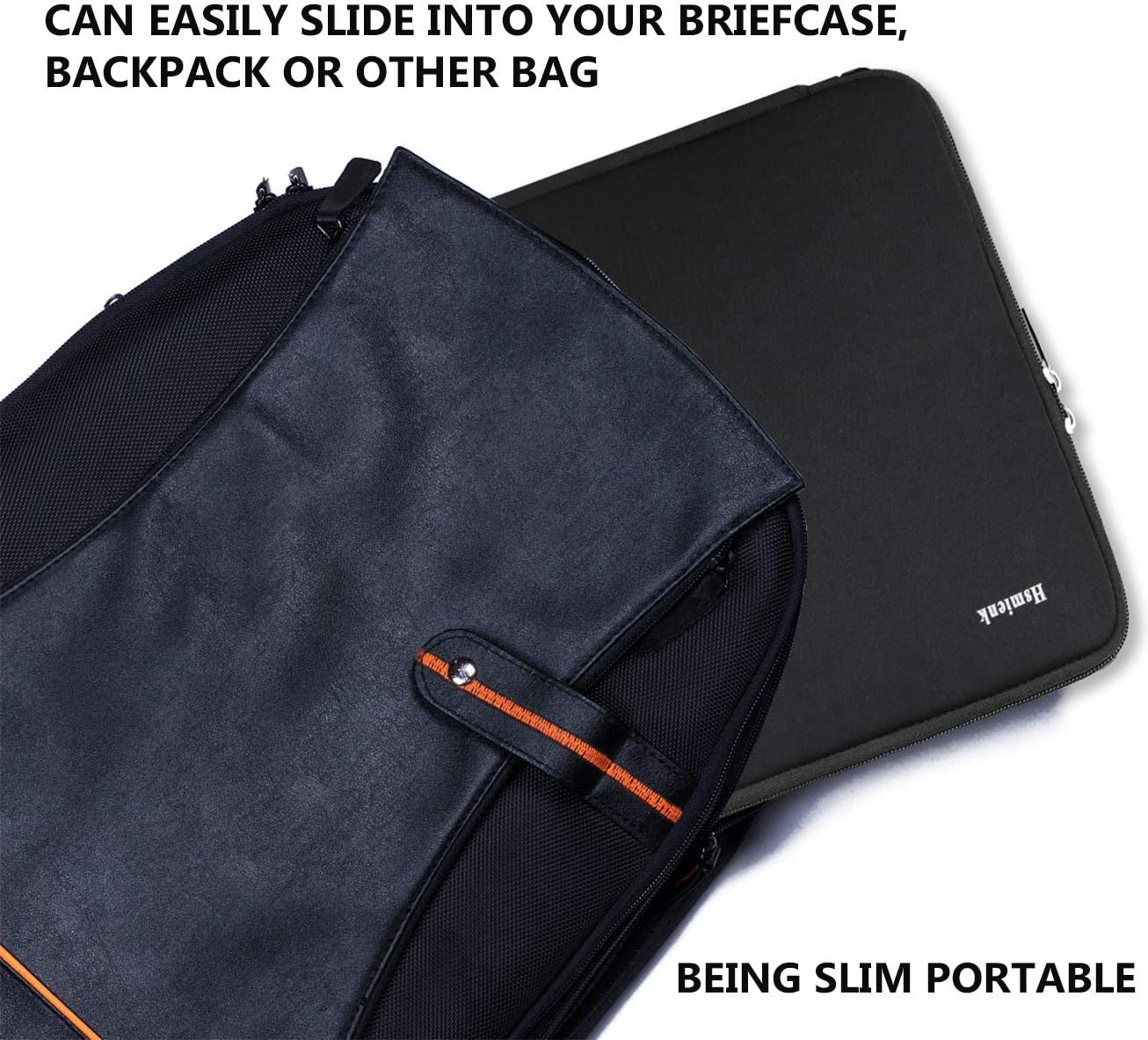 Laptop Sleeve, 15.6 Inch, Durable Shockproof Protective Cover, Compatible with HP, ASUS, Lenovo, Acer, Notebook, Computer, Black