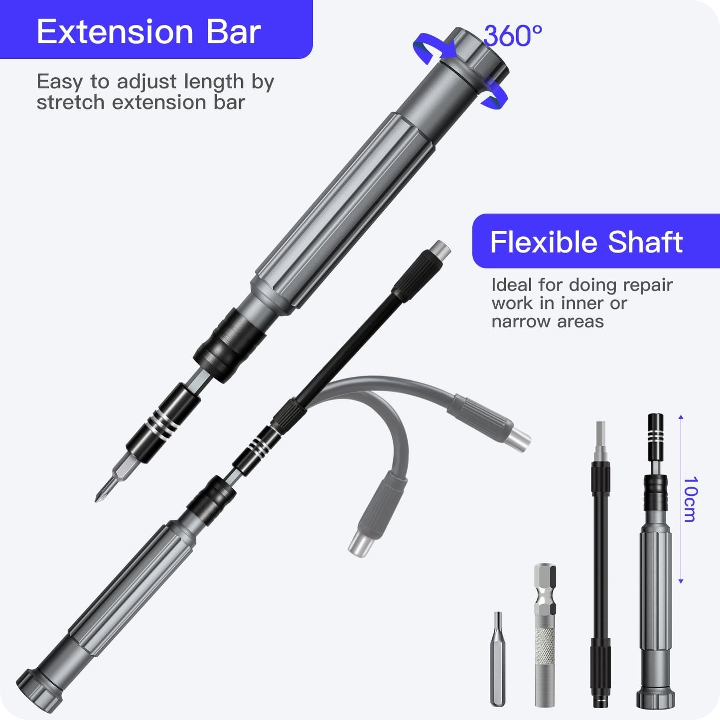 Precision Screwdriver Set, 150 in 1 Electronics Tool Kit with 120 Bits Magnetic Screwdriver Set & 30-Bit Tool Set Handy Repair Tool for Computer Phone Watch Camera Laptop, Black