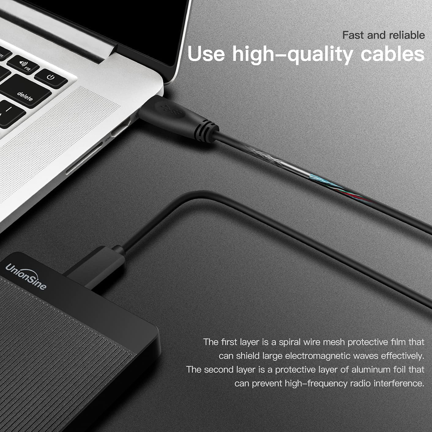 1TB Ultra Slim Portable External Hard Drive HDD-USB 3.0 for PC, Mac, Laptop, PS4, Xbox One, Xbox 360-Hd2510(Black)