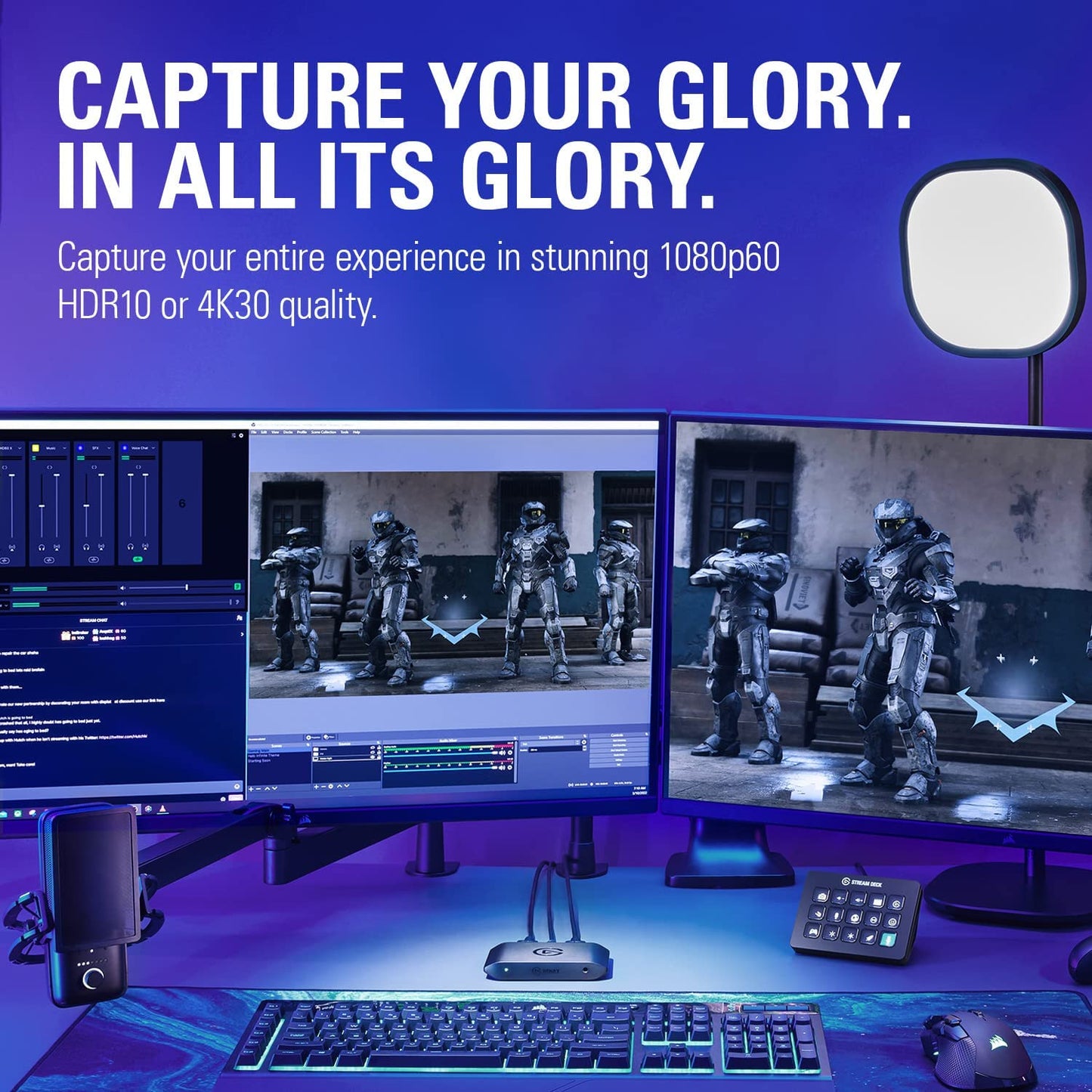 HD60 X - Stream and Record in 1080P60 HDR10 or 4K30 with Ultra-Low Latency on Ps5/Pro, Ps4/Pro, Xbox Series X/S, Xbox One X/S, in OBS and More, Works with PC and Mac
