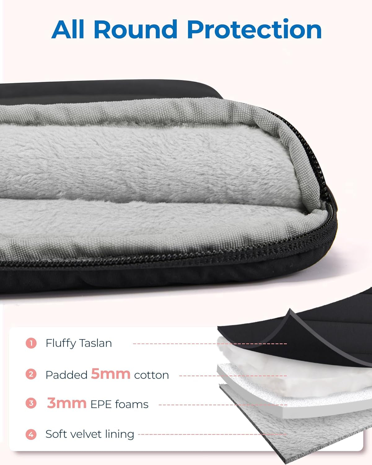 13-14 Inch Laptop Bag, Puffy Cute Laptop Case Sleeve with Handle for Women, Portable Macbook Air/Pro 13 Inch Case Sleeve with Strap, Black