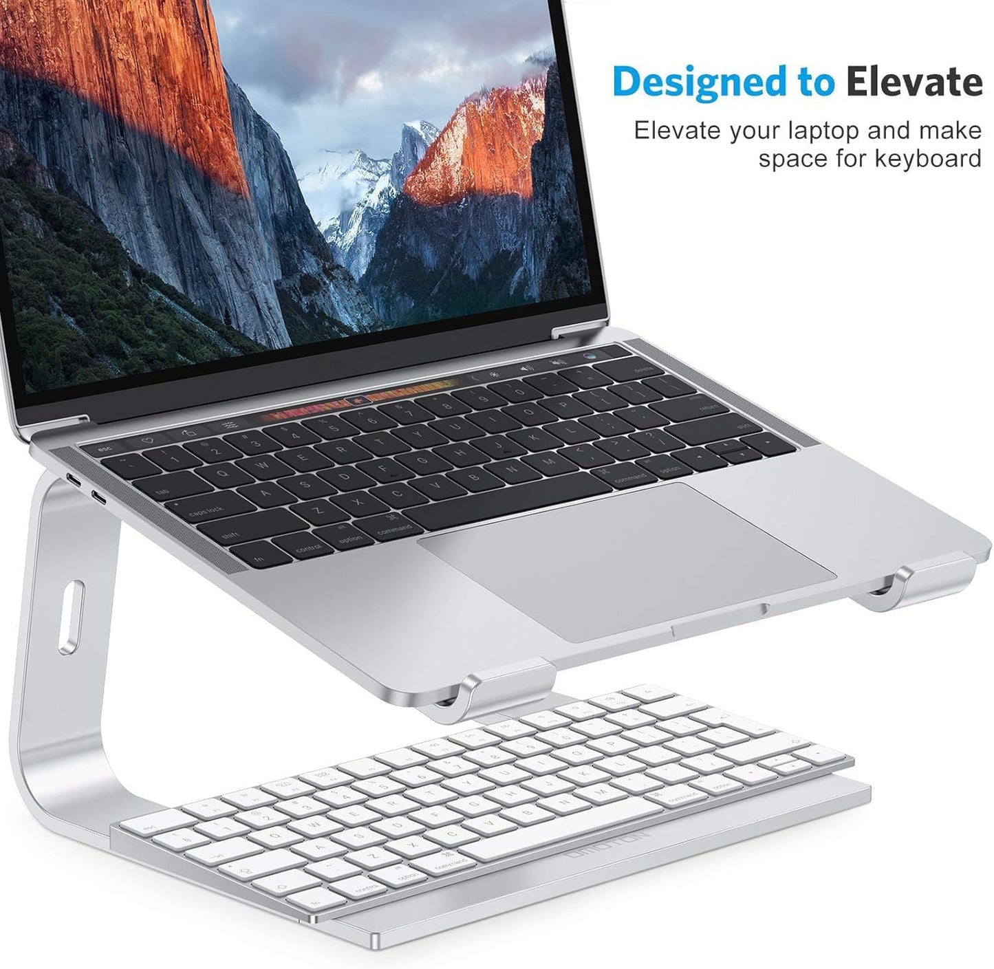 Laptop Stand, Detachable Laptop Mount, Aluminum Laptop Holder Stand for Desk, Compatible with Macbook Air/Pro, Dell, HP, Lenovo and All Laptops (11-16 Inch), Silver