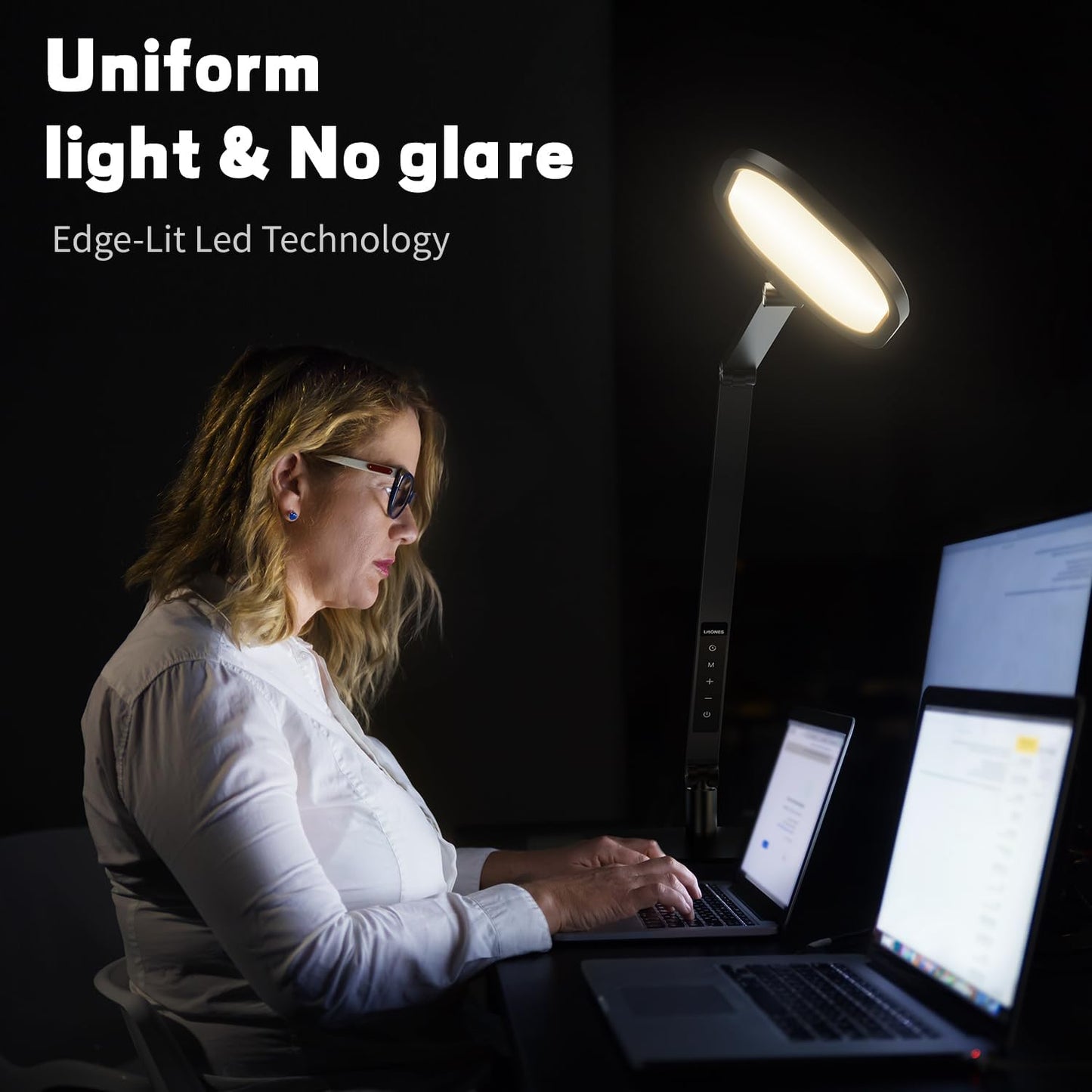 LED Desk Lamp for Home Office, Desk Light for Video Call, 3 Color Temperature 10 Brightness Computer Light, Dimmable Led Desk Light with Memory & Timer Func, Metal Swing Arm Architect Desk Lamp