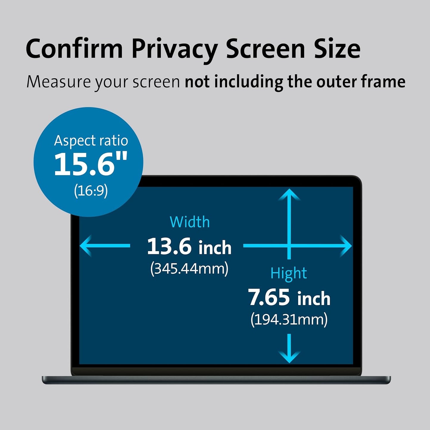 Magproβ’ Magnetic Laptop Privacy Screen 15.6 Inch, Removable 16:9 Laptop Privacy Filter Shield, Anti-Glare, Blue Ray Reduction, Compatible with Hp/Dell/Acer/Asus/Lenovo (K58353WW)