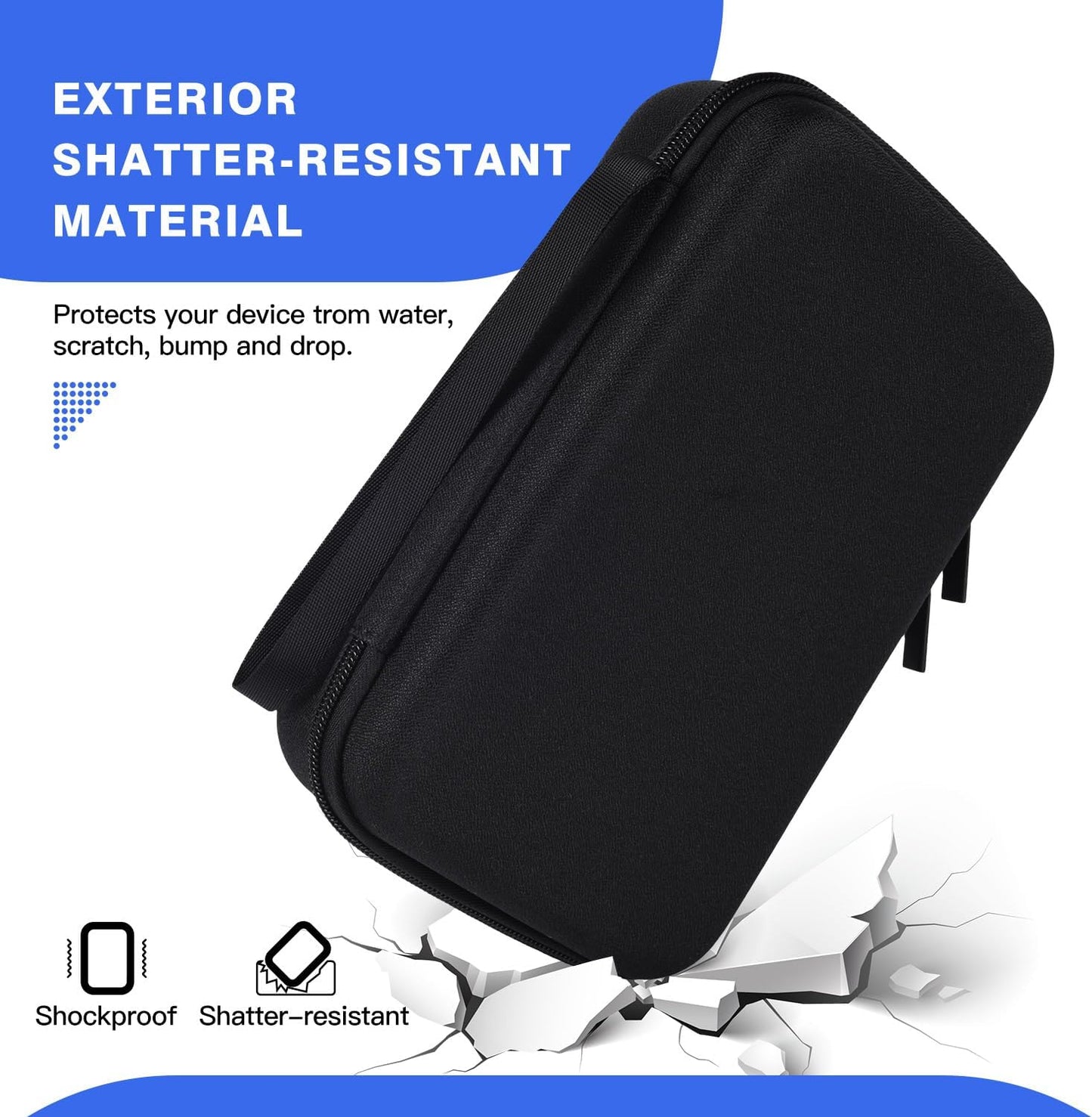 Hard Travel Electronic Organizer Case for Macbook Power Adapter Chargers Cables Power Bank Apple Magic Mouse Apple Pencil USB Flash Disk SD Card Hard Drive Waterproof Shockproof Carrying Bag, Black