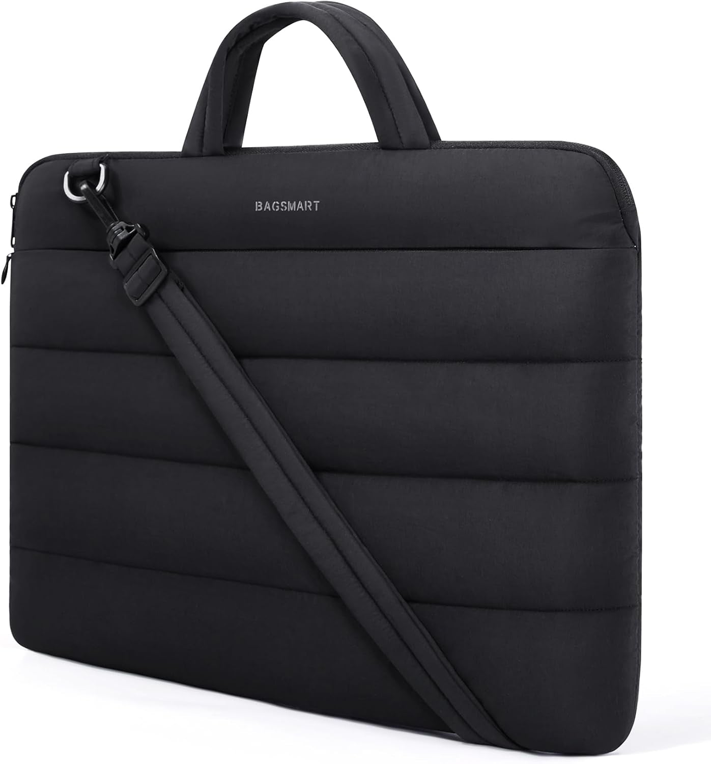 13-14 Inch Laptop Bag, Puffy Cute Laptop Case Sleeve with Handle for Women, Portable Macbook Air/Pro 13 Inch Case Sleeve with Strap, Black