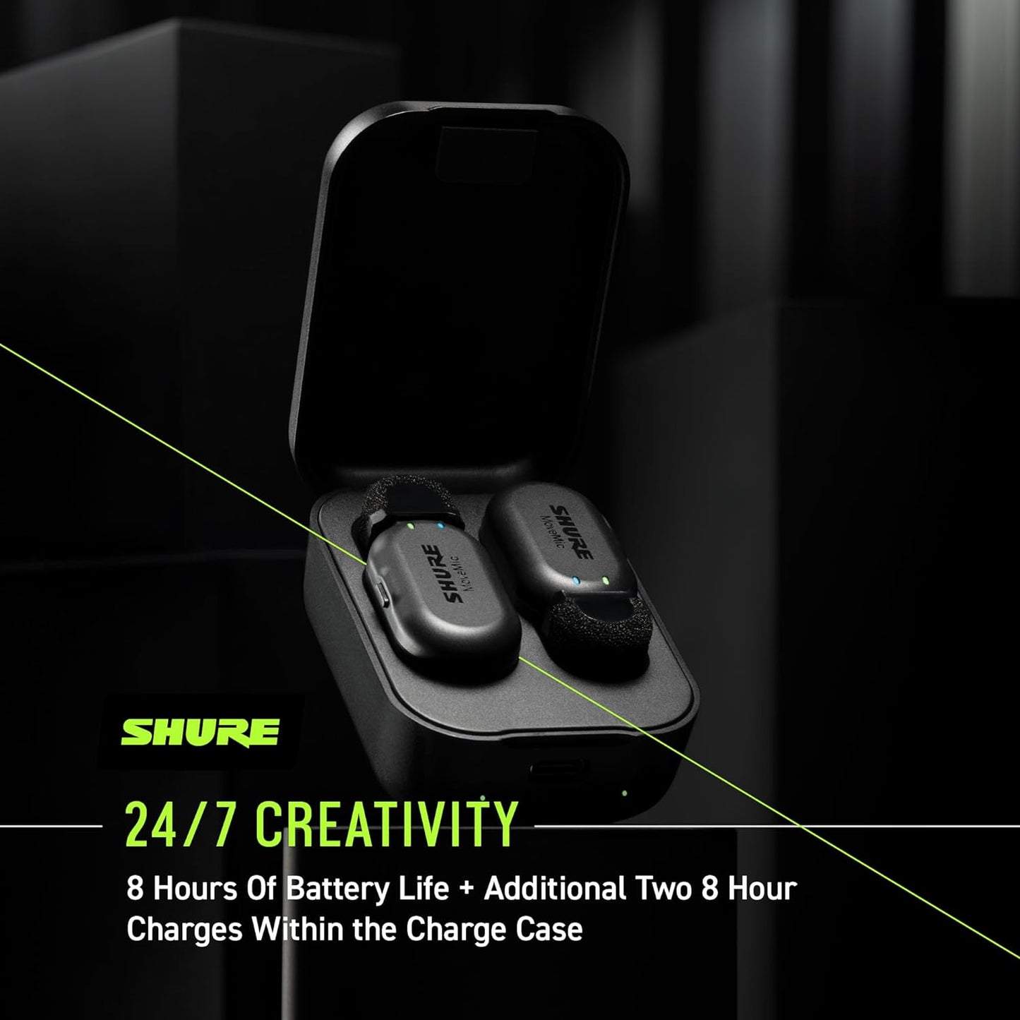 Movemic One - Pro Direct to Phone Wireless Lavalier Microphone for Iphone & Android, Bluetooth Mini Mic, 24 Hours Charge, Quick Set Up, IPX4, Compact & Portable Clip Lav (MV-ONE-Z7)