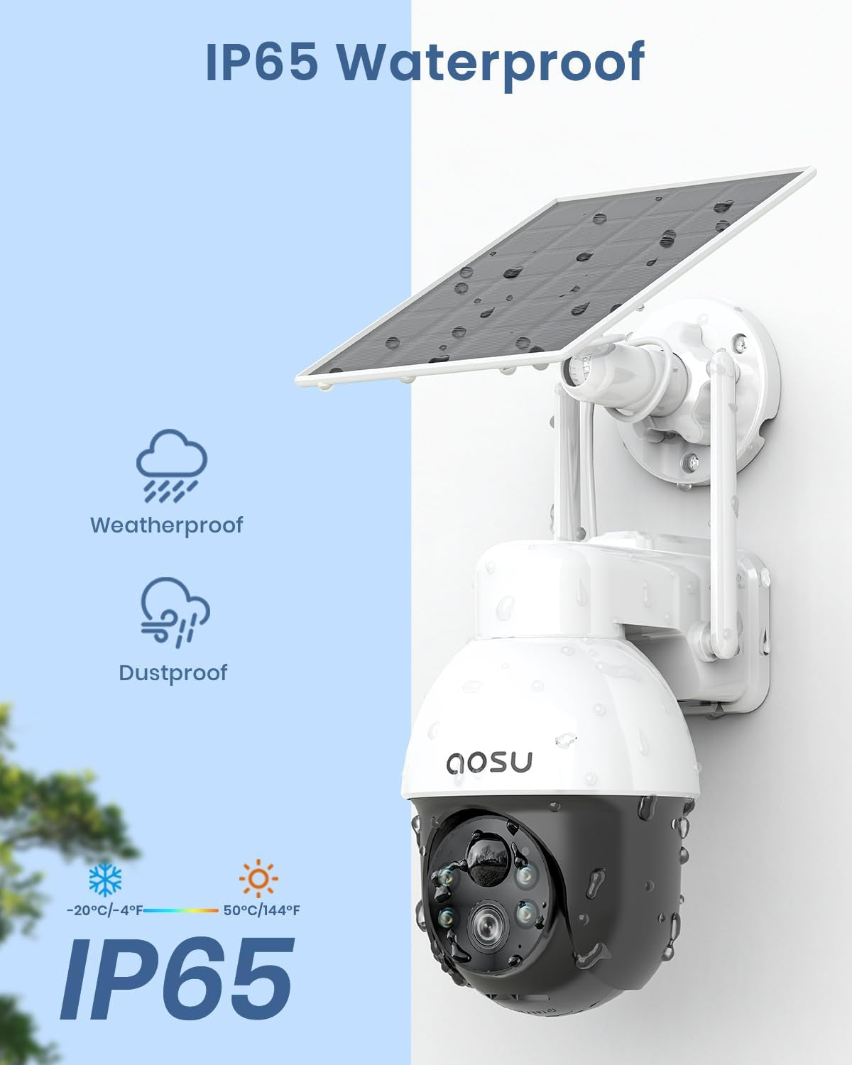 Solar Camera Security Outdoor - Security Cameras Wireless Outdoor with 360Β° Panoramic View, Human Auto Tracking, 2K Night Vision, Compatible with Alexa/Google Assistant (2 Pack)
