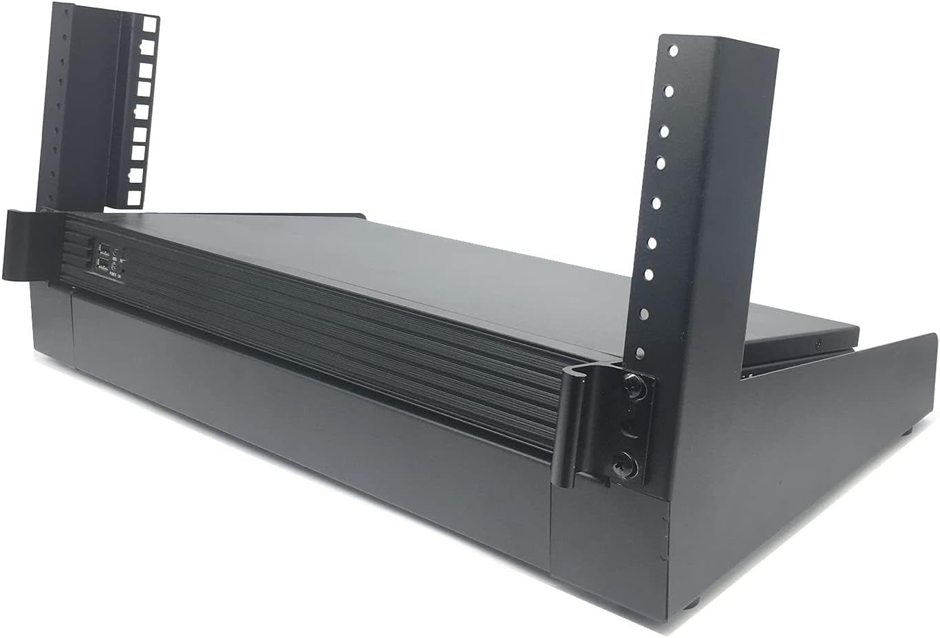 4U Desktop Network Rack 19 Inches Small Open Frame Rack 2 Post Free-Standing Tabletop Rack for Server, Patch Panel, Data, AV, It,Studio or Networking Equipments (4U)