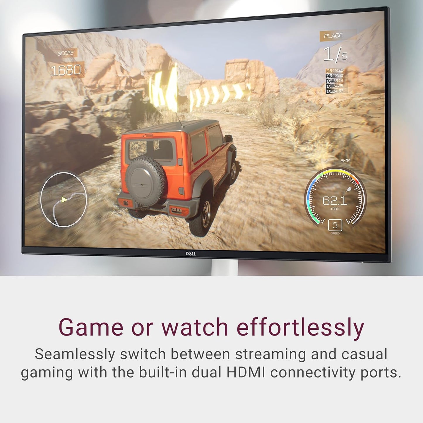 S2425HS Monitor - 23.8 Inch, FHD (1920X1080) Display, 100Hz Refresh Rate 1500:1 Contrast Ratio, TΓV Rheinland Eye Comfort 4 Star, Integrated 2X5W Speaker, Height/Tilt/Swivel/Pivot - Ash White