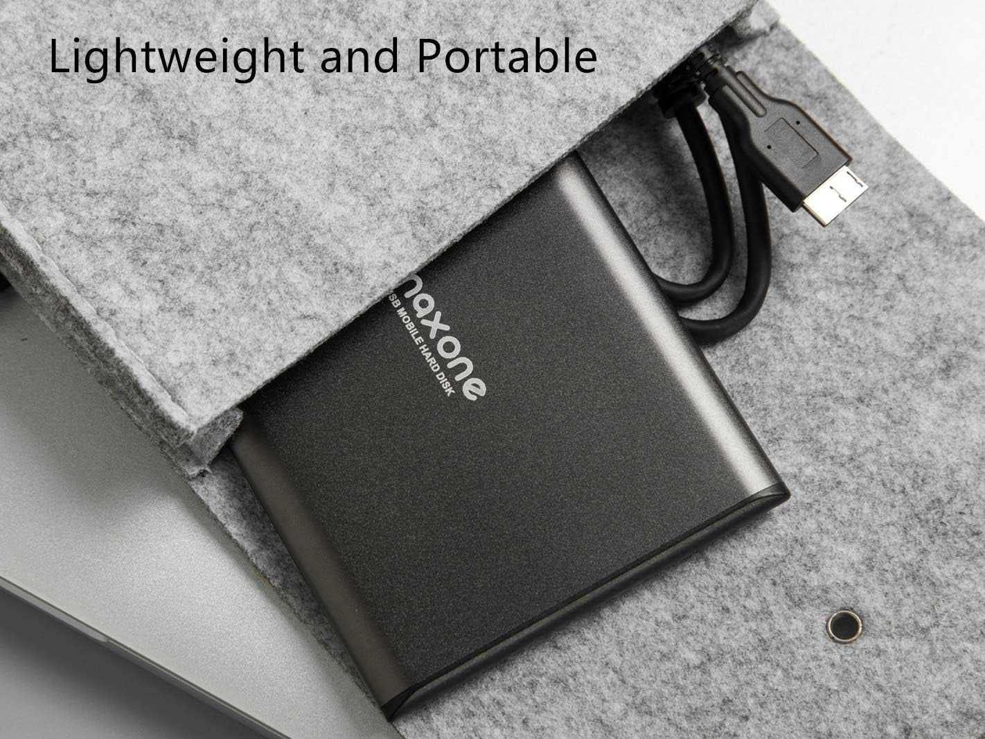 1TB Ultra Slim Portable External Hard Drive HDD USB 3.0 for PC, Mac, Laptop, Charcoal Grey