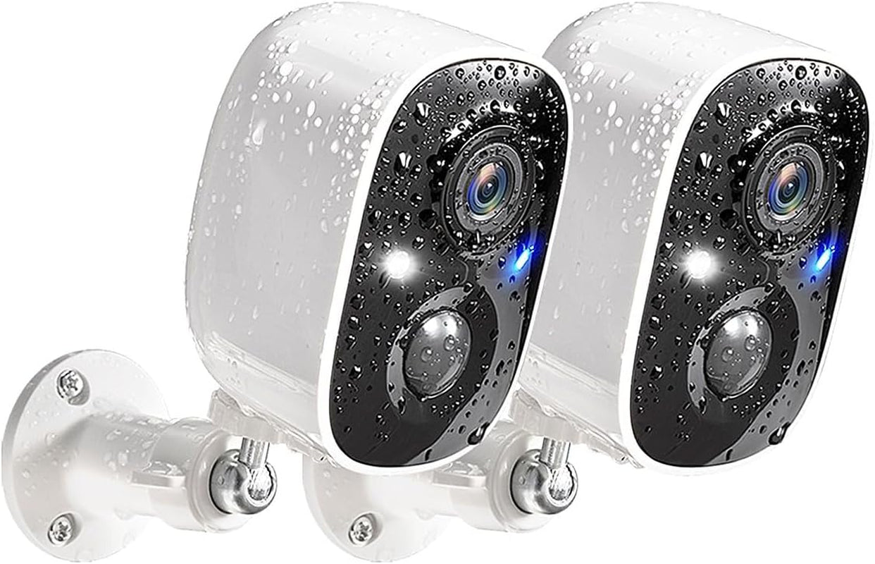 Security Cameras Wireless Outdoor, 2K Color Night Vision AI Motion Detection 2-Way Talk Battery Powered Wifi Home Indoor Camera IP65 Weatherproof Spotlight Siren Alarm Cloud/Sd Storage 2-Pack