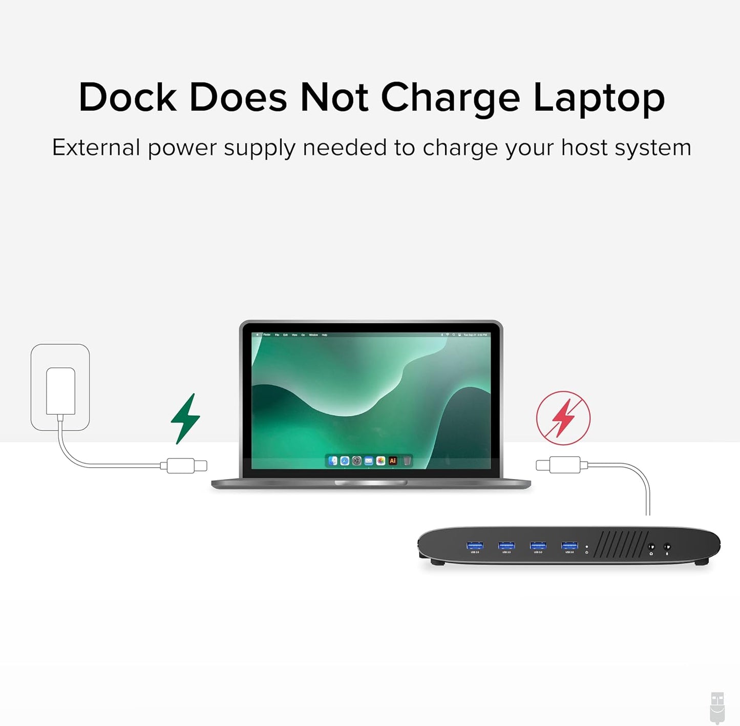 Universal Laptop Docking Station, 4K Dual Monitor, Displayport or HDMI, Windows Mac or Chromeos Laptops, USB-C or USB 3.0, Adds 2 Displays, Ethernet, Audio, 6 USB Ports
