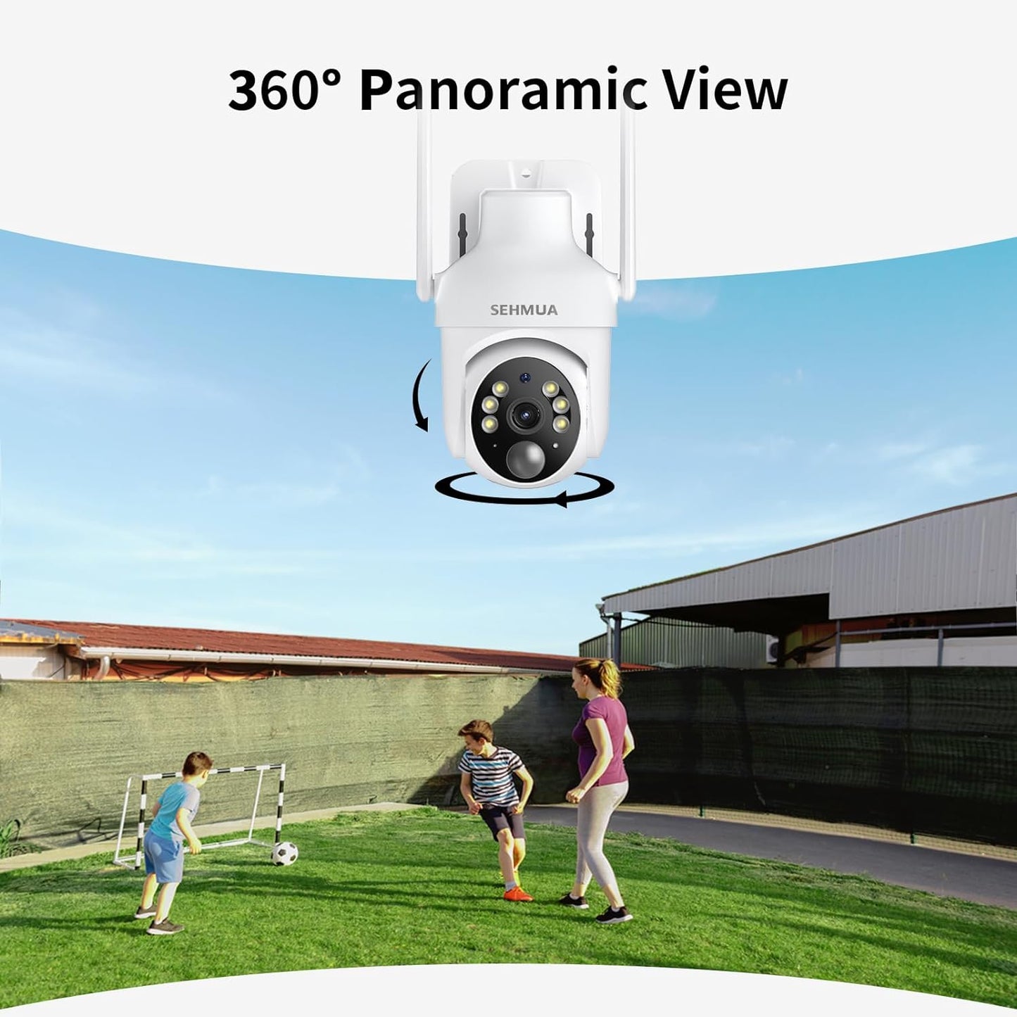 2K Solar Security Cameras Wireless Outdoor, 2 Pack 360Β° View Pan/Tilt Wifi Security Camera outside with Color Night Vision,Easy to Install, PIR Alarm, 2-Way Audio