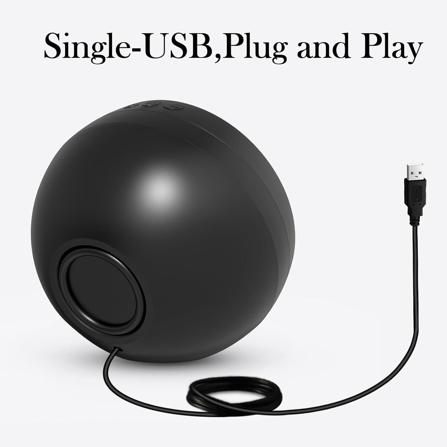 USB Computer Speaker for Laptop, External Speakers for Desktop Computer with Crystal Clear Sound, Rich Bass and Volume Buttons, Plug-N-Play (Black)