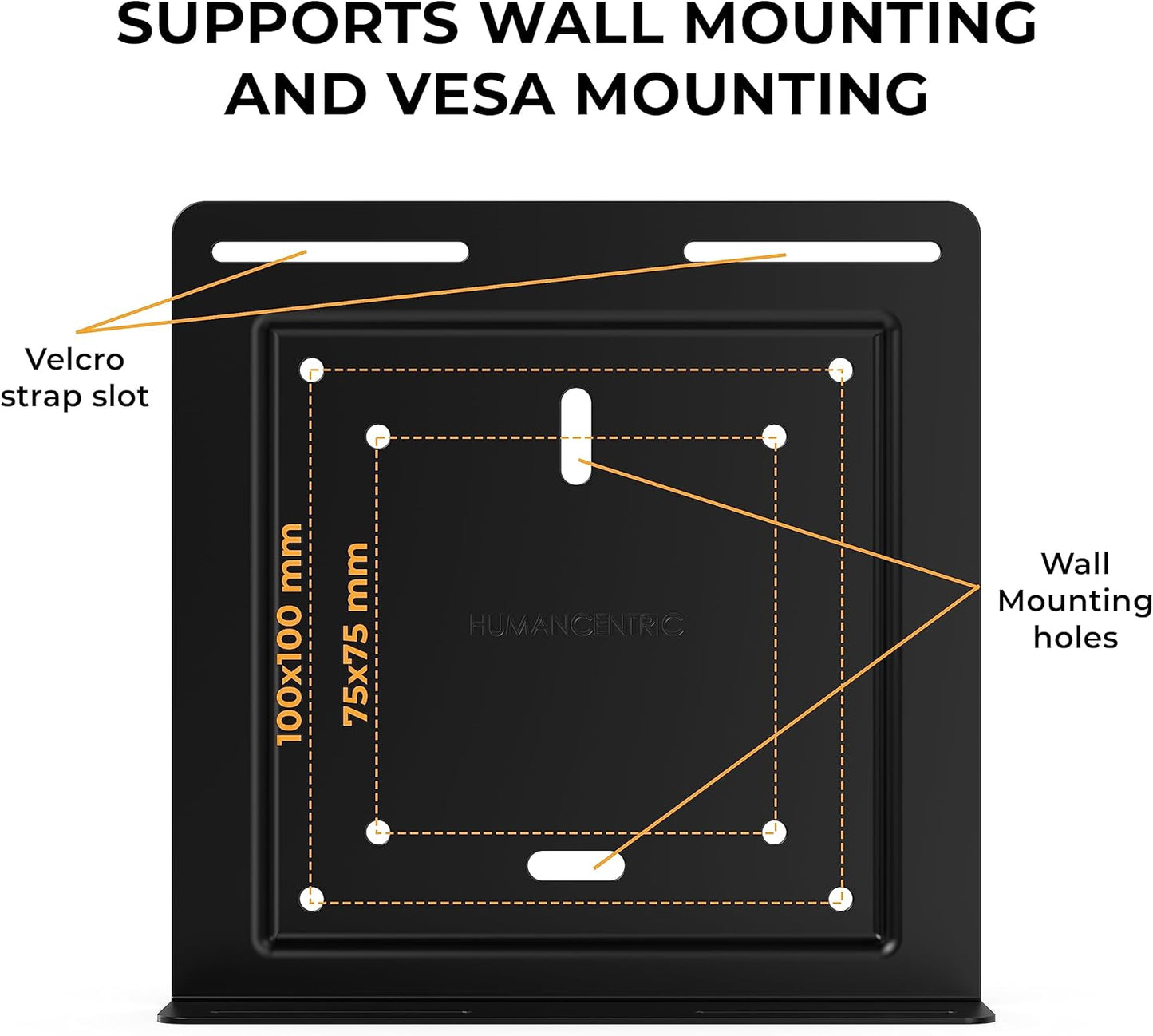 Universal Wall and VESA Mount, Adjustable Strap for Small Computers, UPS Units, Cable Boxes, Modems and Other Electronic Devices, Mounts on the Wall or Back of a Computer Monitor