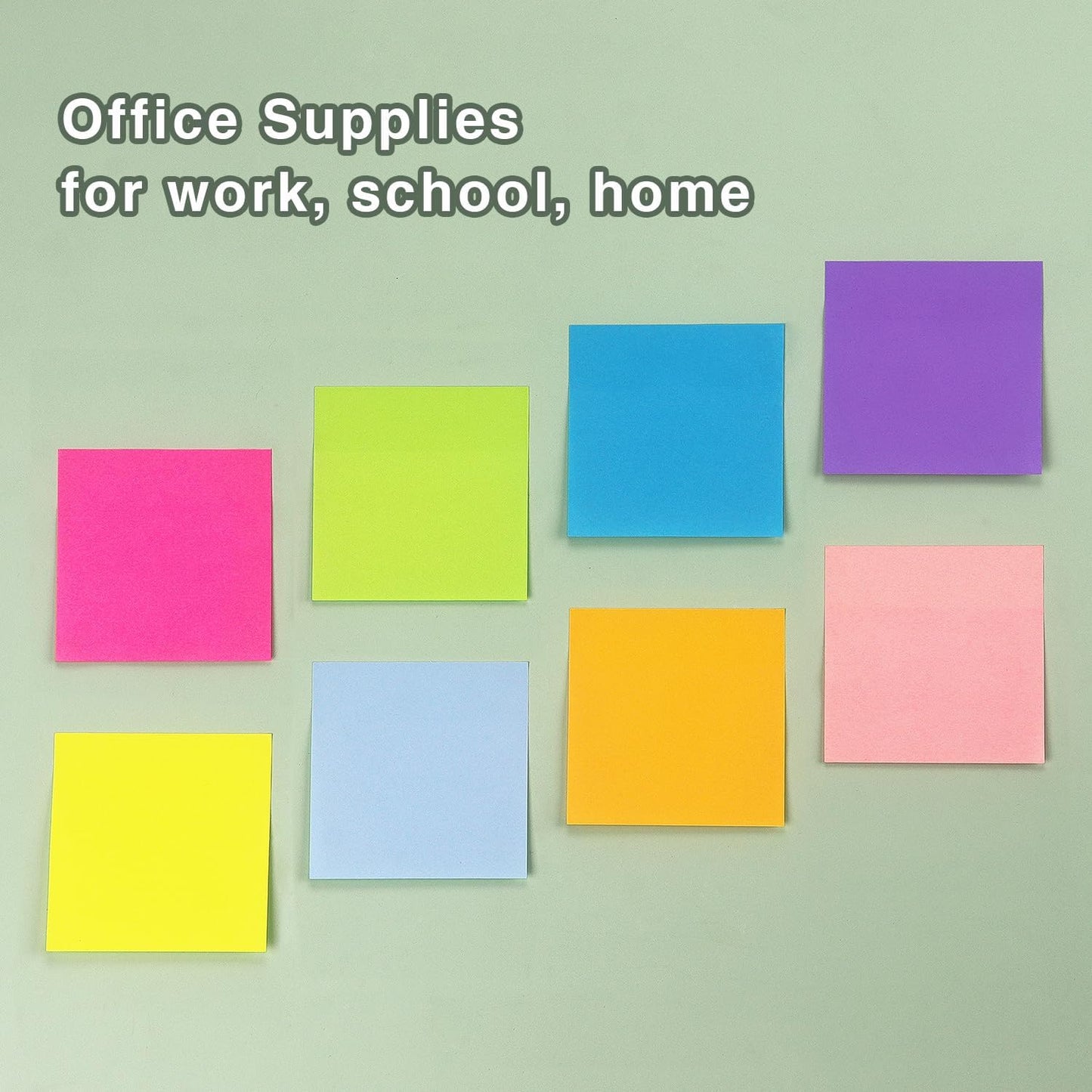 8 Pads Sticky Notes 3X3 Self-Stick Notes 8 Bright Multi Colors Purple Sticky Notes, 85 Sheet/Pad