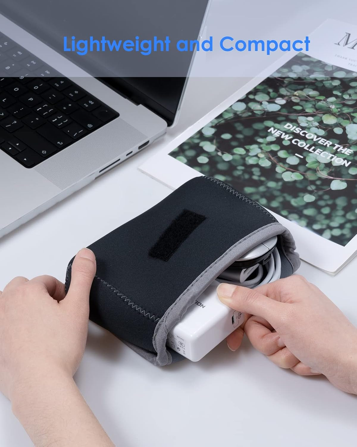 Tech Pouch Storage Small Bag Cases for Accessories Laptop Macbook Power Adapter, Wireless Mouse, Iphone Charger, Cellphone, Power Bank, Cord Travel Cable Electronic Organizer - Dark Gray