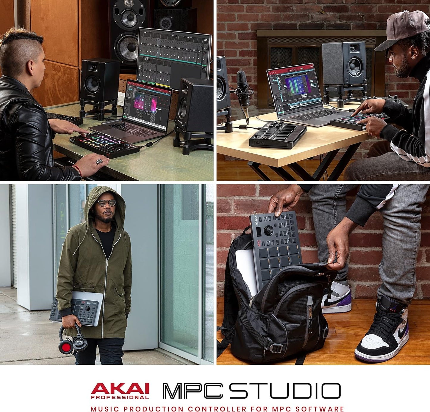 MPC Studio MIDI Controller Beat Maker with 16 Velocity Sensitive RGB Pads, Full MPC 2 Software, Assignable Touch Strip & LCD Display