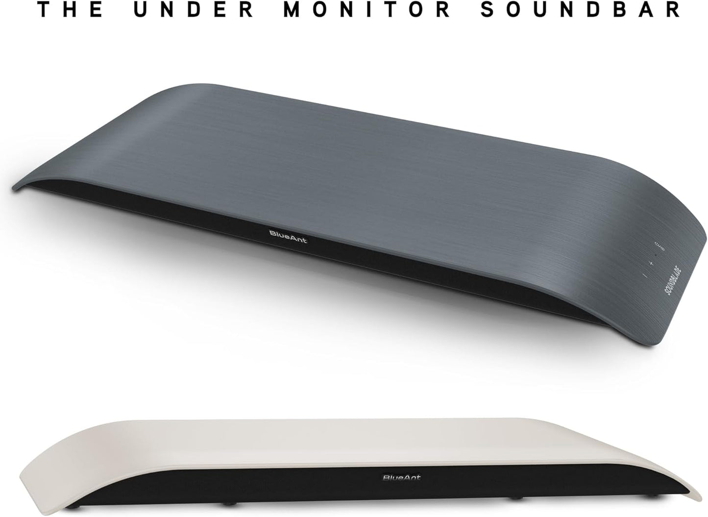 Soundblade under Monitor Soundbar, Powerful 120 Watt, 2.1 Channel USB-C, Bluetooth 5.3 Desktop Speaker for PC, Mac for Streaming Content, Music and Gaming. (Charcoal)