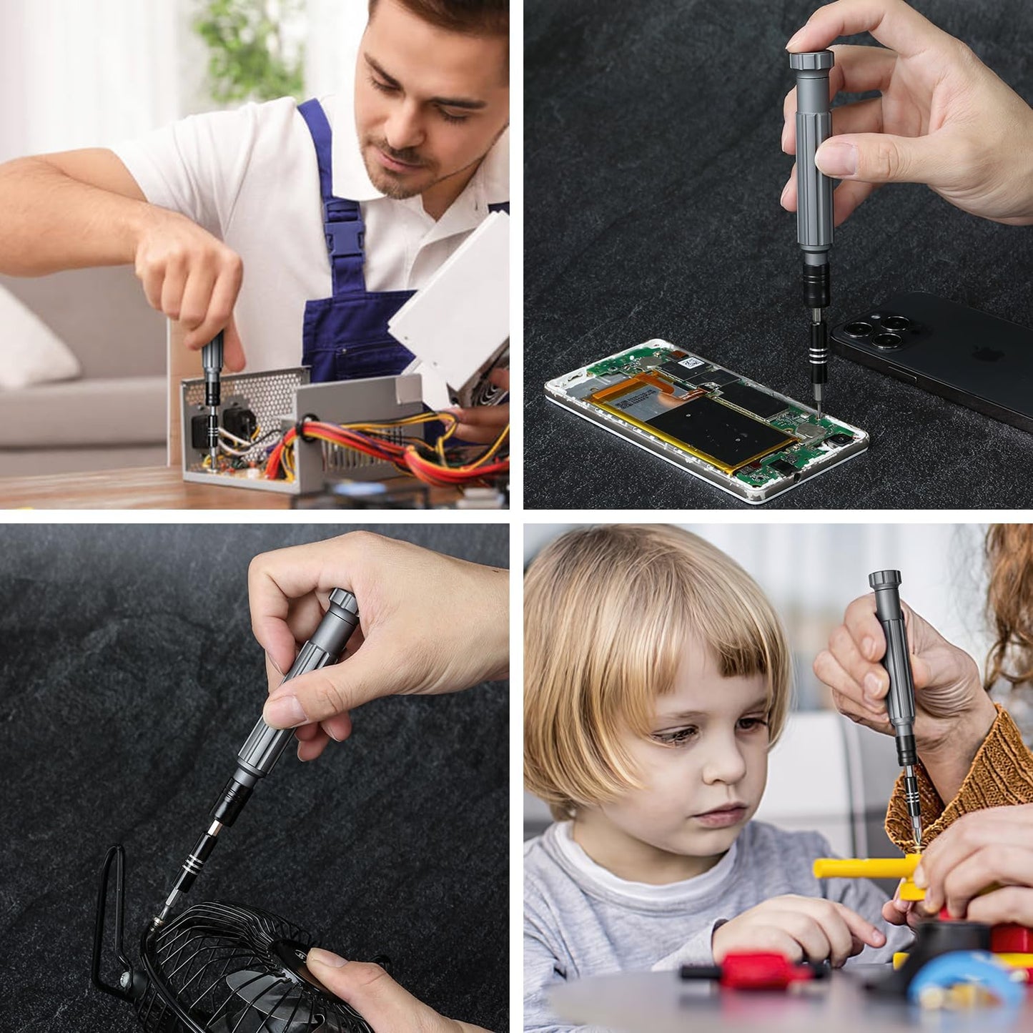 Precision Screwdriver Set, 150 in 1 Electronics Tool Kit with 120 Bits Magnetic Screwdriver Set & 30-Bit Tool Set Handy Repair Tool for Computer Phone Watch Camera Laptop, Black
