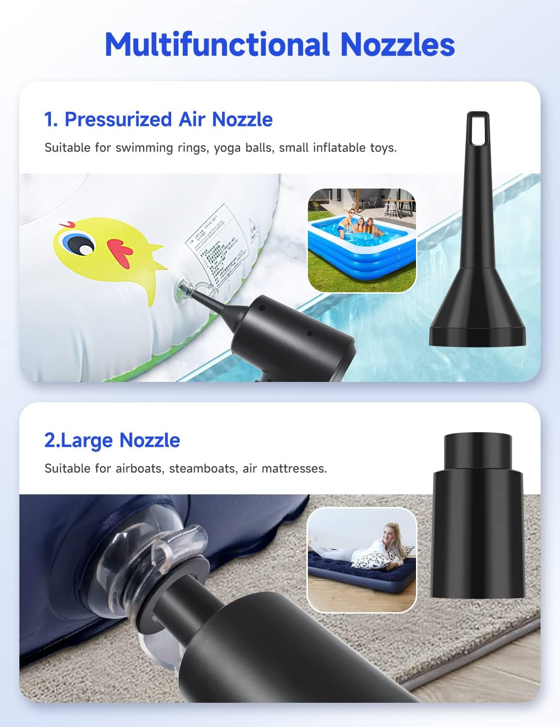 Compressed Air Duster, 3-Gear to 51000RPM Electric Air Duster Portable Air Blower with LED Light, 6000Mahrechargeable Cordless Air Duster for Computer Keyboard Fast Charge(Black)