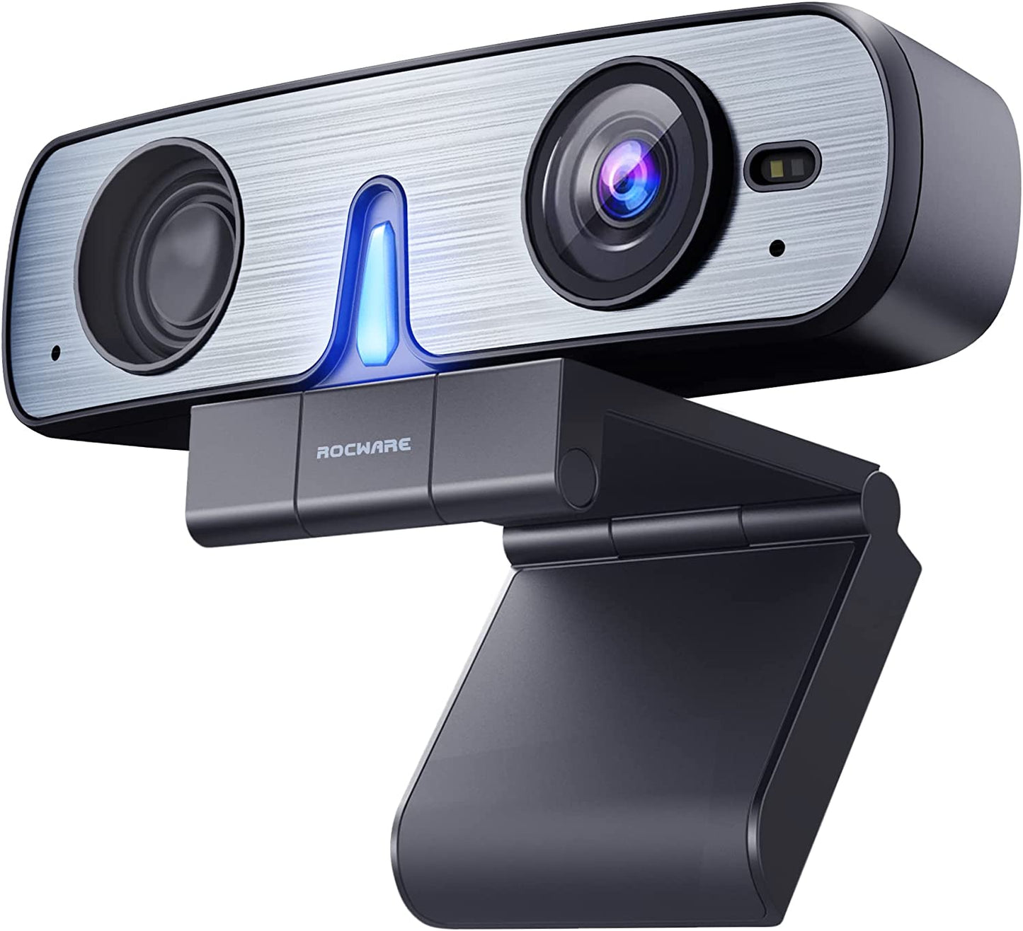 RC08 2K Webcam with Speaker, Webcam for PC, HD Web Cam with Noise Reduction Mic/Harman Speaker/4X Eptz/Privacy Cover/0.2S Auto-Focus/Low Illumination, Computer Camera for Zoom/Teams/Meeting