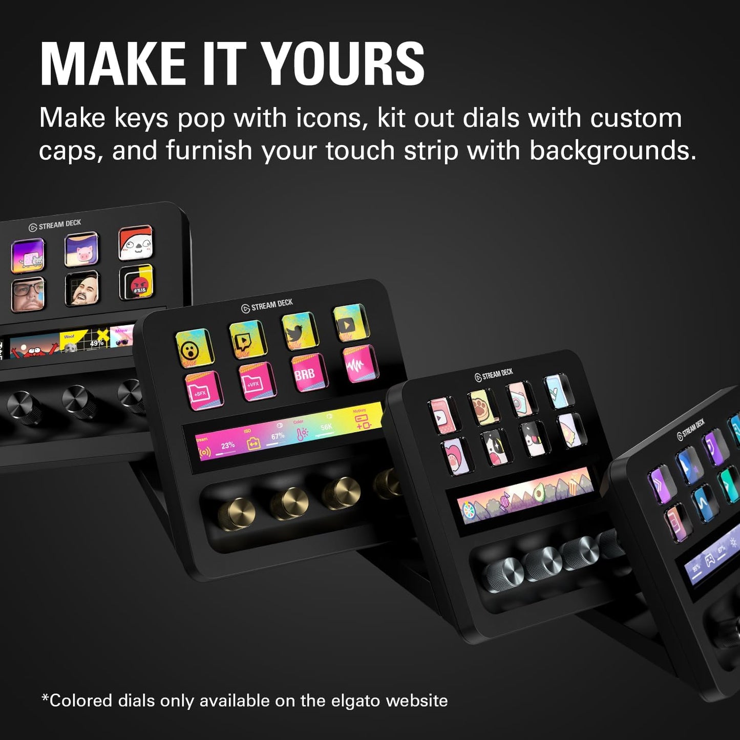 Stream Deck +, Audio Mixer, Production Console and Studio Controller for Content Creators, Streaming, Gaming, with Customizable Touch Strip Dials and LCD Keys, Works with Mac and PC