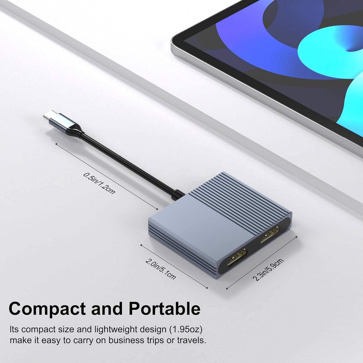 Laptop Docking Station Dual Monitor, USB C Docking Station Dual Monitor for Dell/Hp/Lenovo/Mac, Dual HDMI Adapter for 2 Monitors, Docking Station with 2 HDMI 4K/USB3.0/PD, USB C to Dual HDMI Adapter