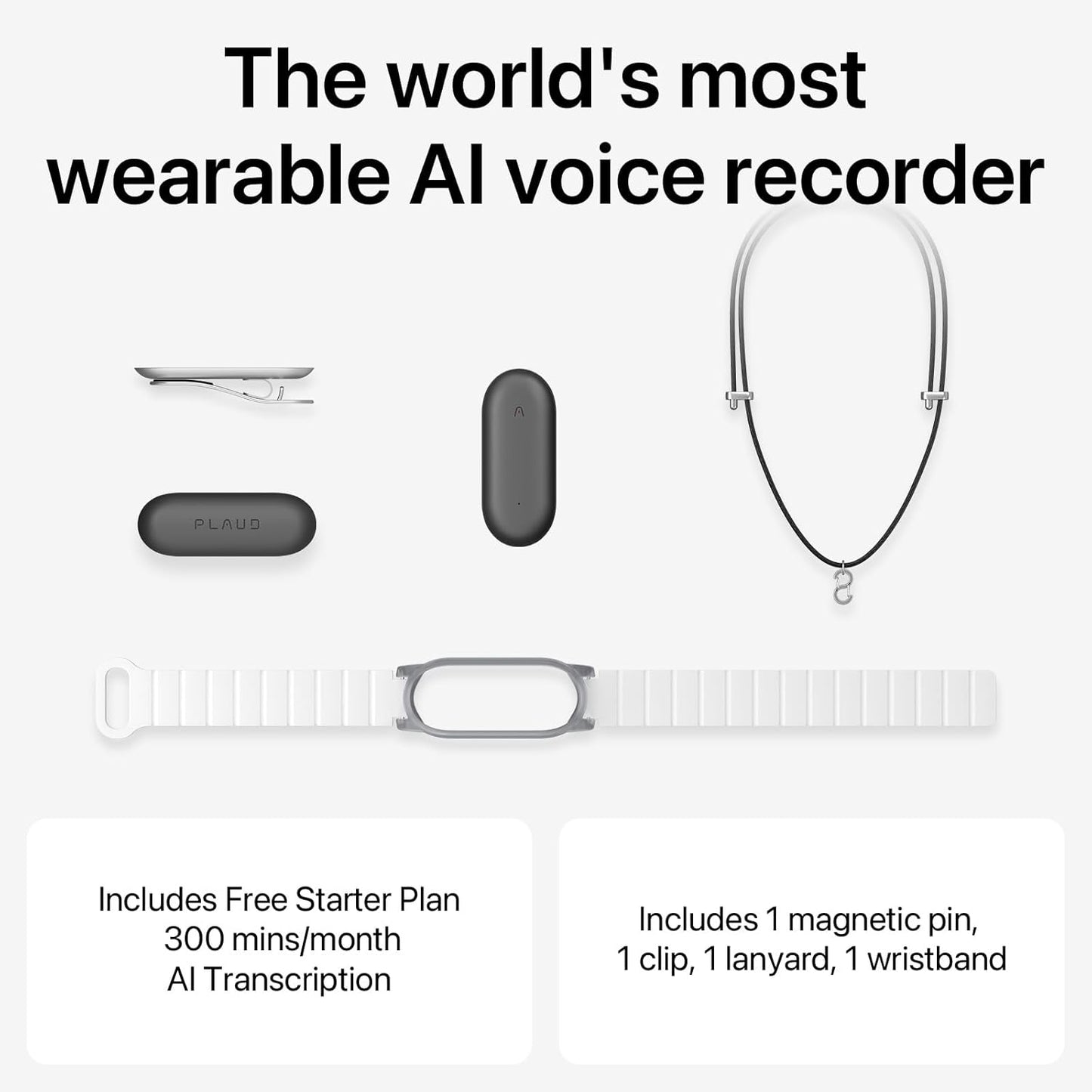 AI Voice Recorder, Notepin Voice Recorder, App Control, AI Notetaker, AI Transcribe & Summarize Support 112 Languages, 64GB Memory, Audio Recorder for Lectures, Meetings, Gray