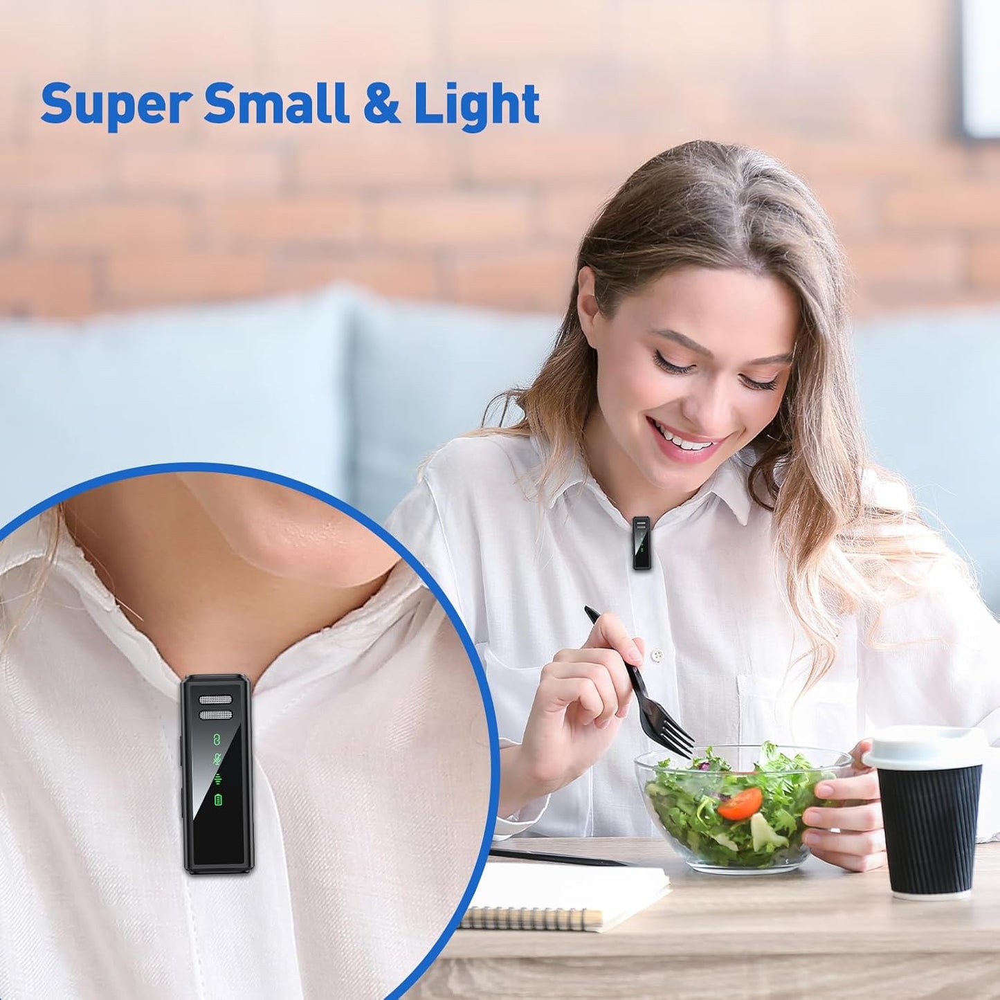 USB C Wireless Lavalier Microphone for Android, PC, Laptop, Iphone 15/16, USB Microphone with Noise Cancellation, Lapel Mic Wireless for Video Recording, Vlog, Youtube, Tiktok