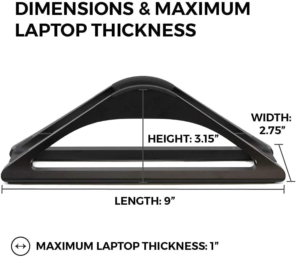 Vertical Laptop Stand for Desks in Matte Black, Upright Adjustable Holder to Dock Apple Macbook, Macbook Pro, and Other Laptops to Organize Work & Home Office, Automatic Grip