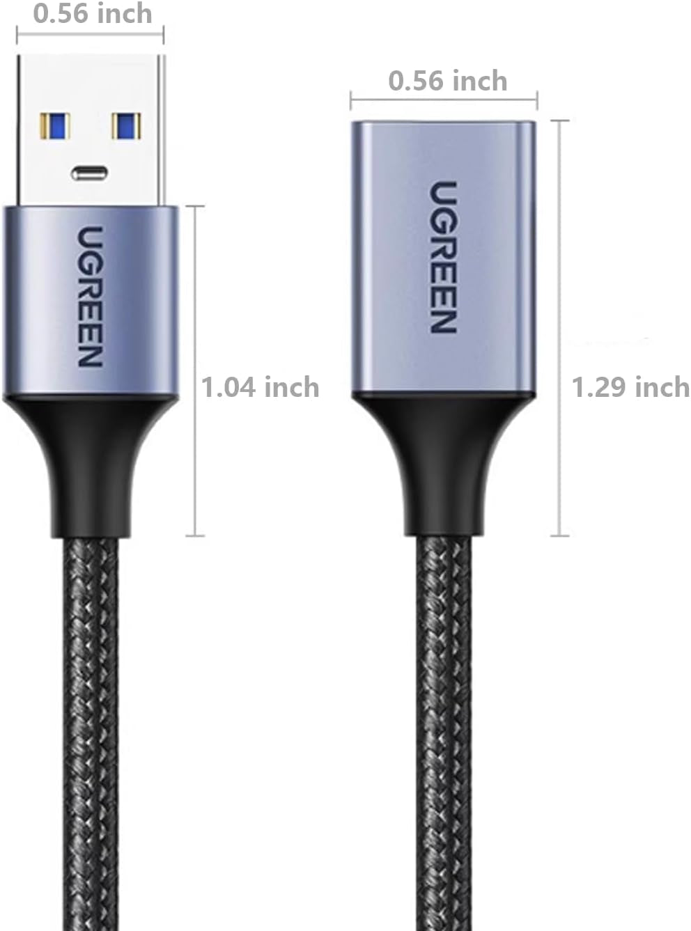 2 Pack USB Extension Cable (3 FT+ 3 FT), Nylon Braided Extender Compatible with Webcam, Camera, Phone, Hub, Mouse, Keyboard, Printer, Hard Drive, Headset