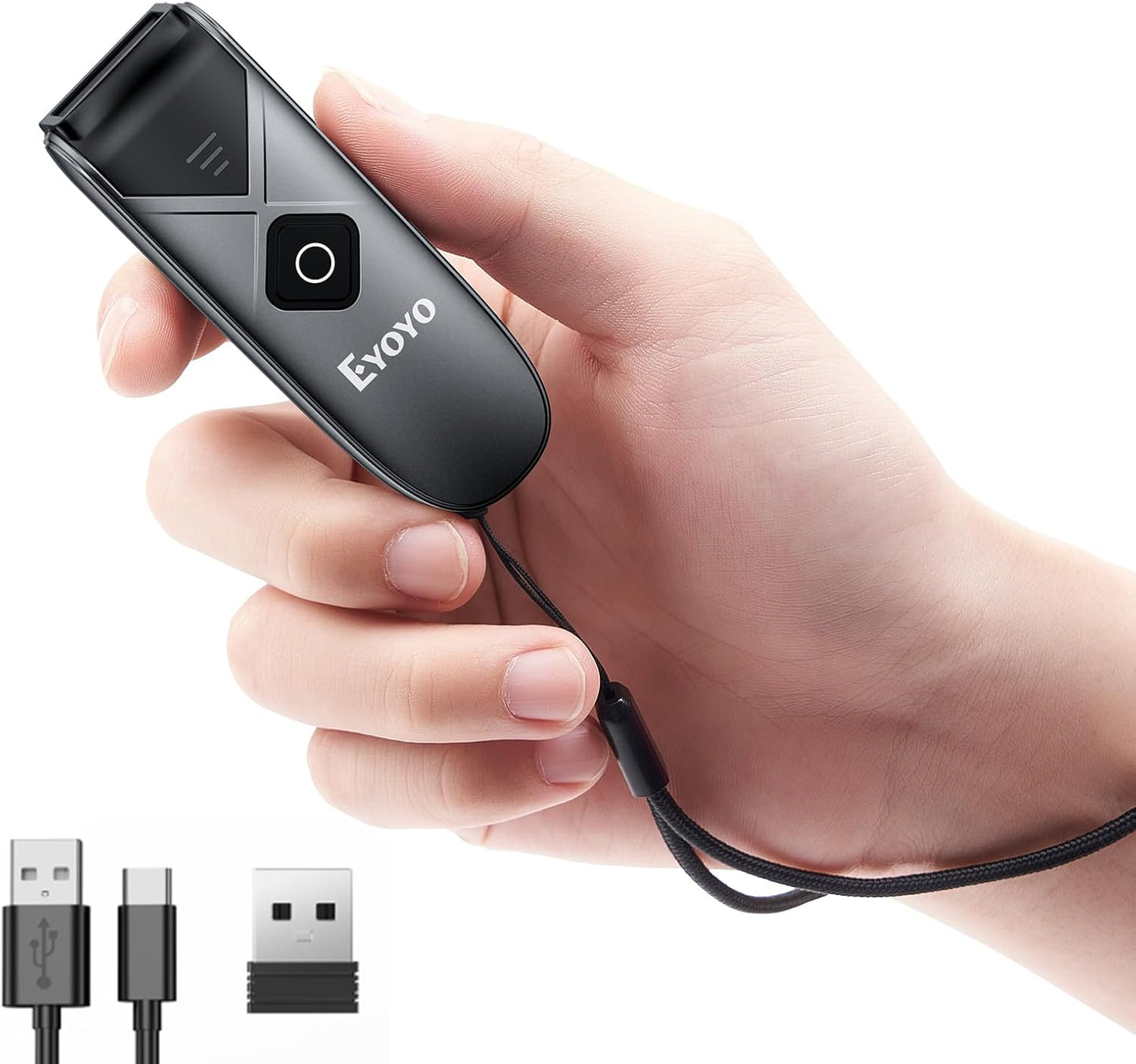 Bluetooth 2D&1D Barcode Scanner, Portable Wireless Mini Barcode Reader with 2.4G Wireless/Bluetooth/Usb Wired Connection QR Code Scanner Compatible with Pad, Phone, Android, Tablet PC