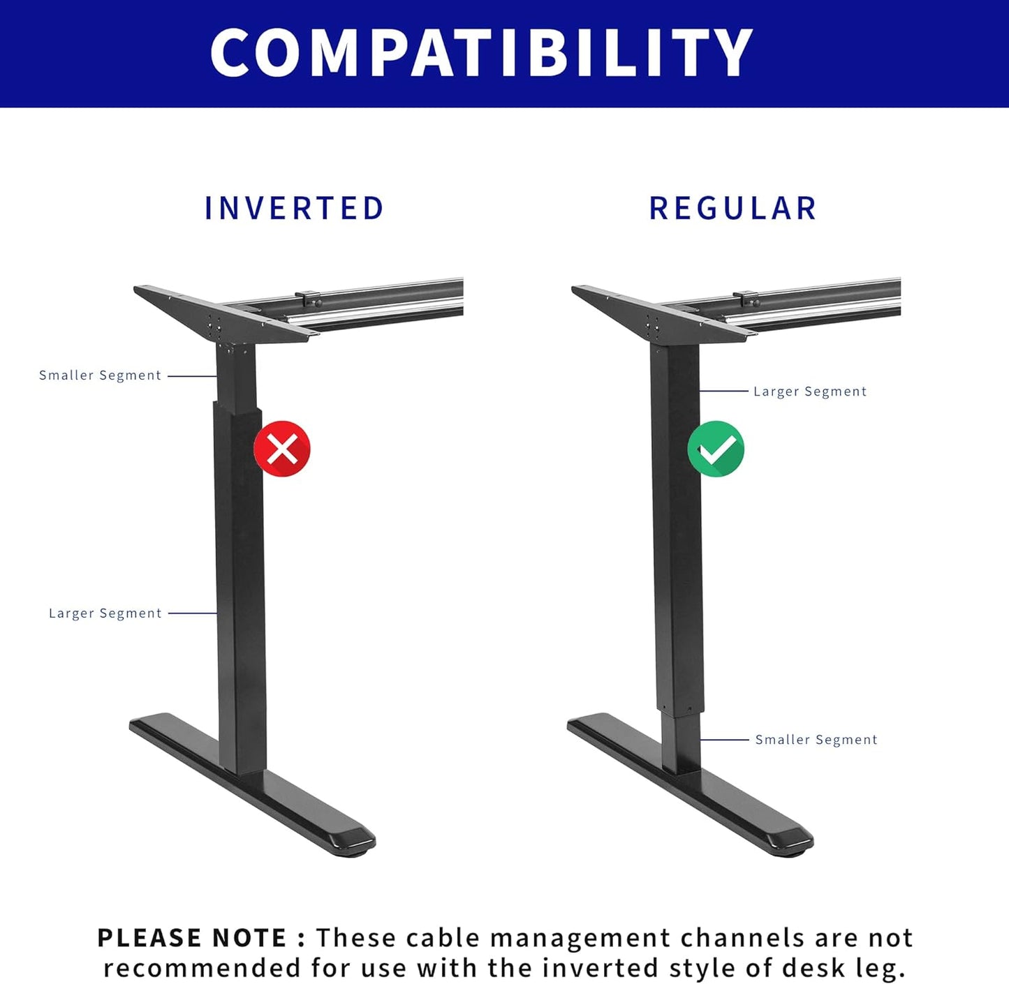 Steel Magnetic 14 Inch Cable Management Channel for under Desk Leg, No Drill Cord Organizer for Home Office, Black, DESK-AC01-1MB