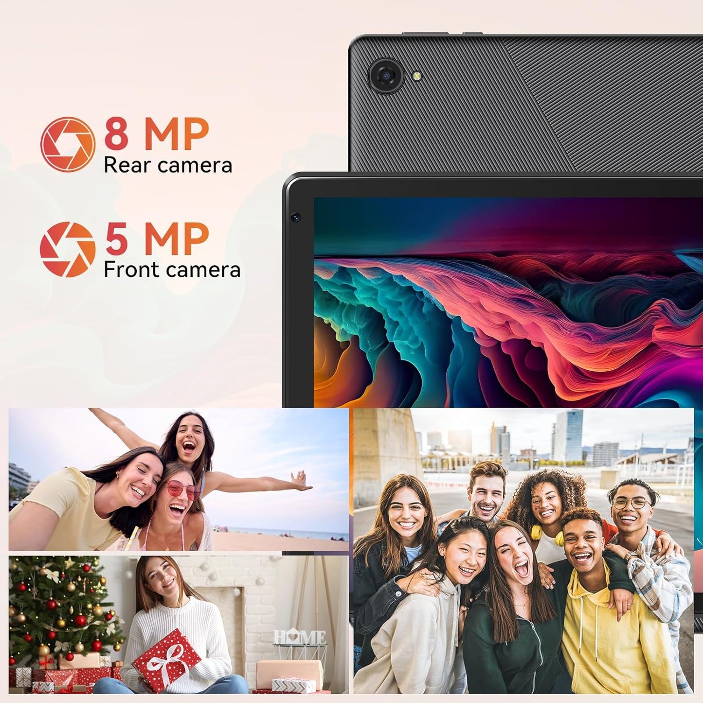 Tablet,10.1" Android Tablet with Octa-Core Processor 8GB RAM 64GB ROM HD IPS Touchscreen 8H Battery, Wi-Fi 6, BT 5.0, Dual Camera, Google Tablets 2025