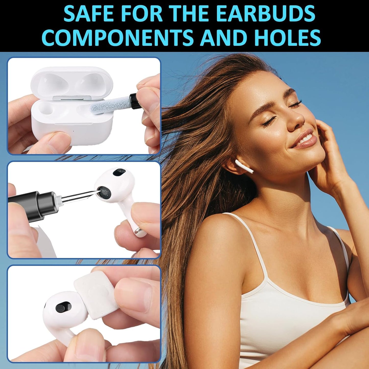 for Iphone Cleaning Kit for Charging Port Cleaner, Cleaner Kit for Airpod Multi-Tool Iphone Cleaner Repair Lightning Cable for Ipad Connector Airpod Speaker Compact Portable with Storage Case