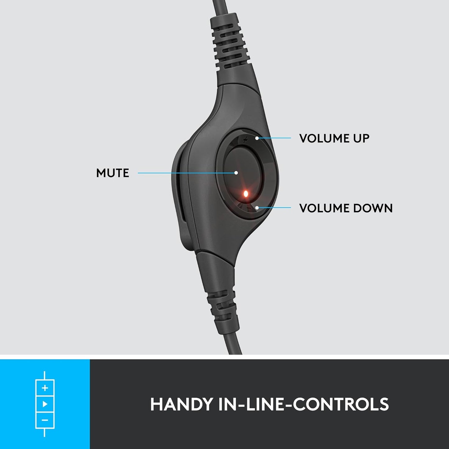 H390 Wired Headset for Pc/Laptop, Stereo Headphones with Noise Cancelling Microphone, USB-A, In-Line Controls for Video Meetings, Music, Gaming and beyond - Black
