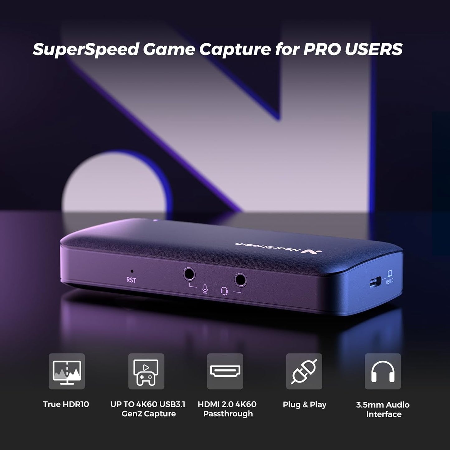 CCD30 USB 3.1 Video Capture Card for Streaming or Recording in 4K60FPS HDR10 or 1080P60FPS HDR10 with Ultra-Low Latency, Compatible with Xbox Series X/S, Xbox One, PS5, Ps4/Pro, Pc/Mac