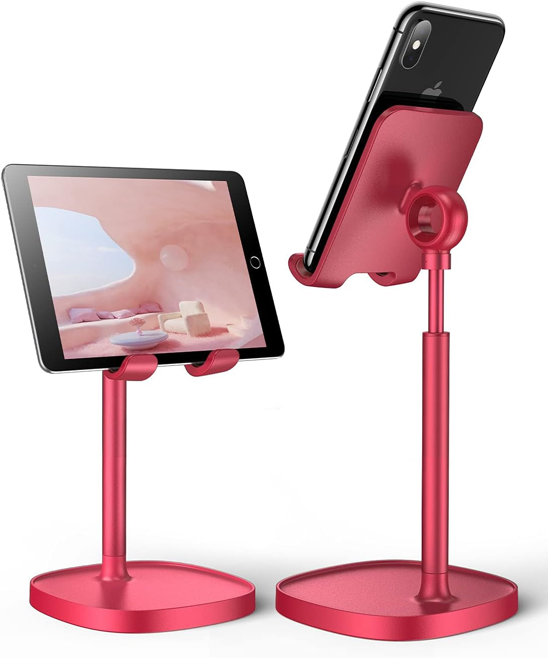 Cell Phone Stand Adjustable for Iphone Phone Holder for Desk, Office Desk Accessories PC Gaming Gifts for Her Kitchen Gadgets Clearance Essentials Fit Otterbox Case Switch Ipad Air Tablet 4-10In