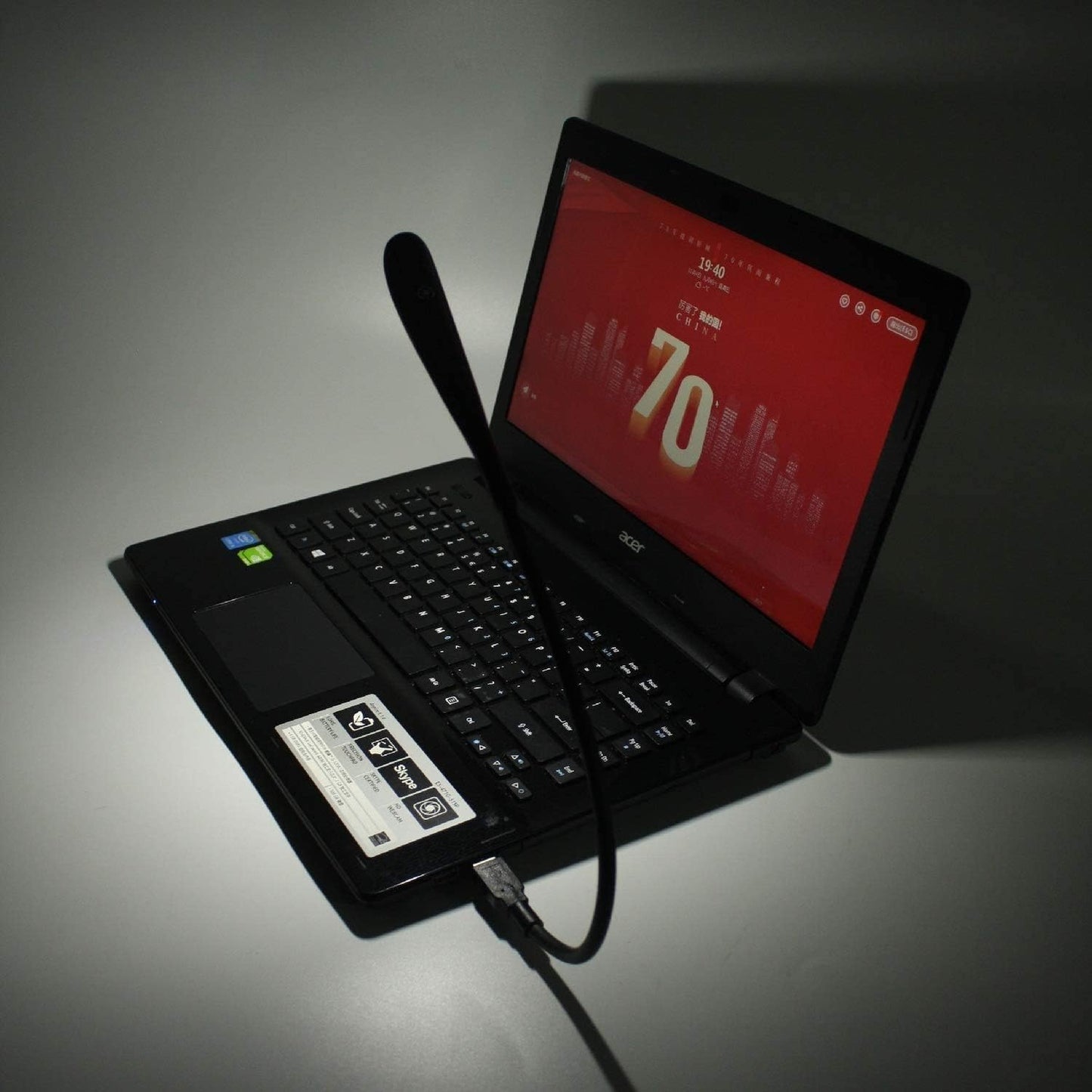 Dimmable USB Lamp, Flexible Keyboard Light, Mini USB Light for Laptop (14-Led-Bead, 3-Level Adjustable Brightness, On/Off Touch Switch, Black)