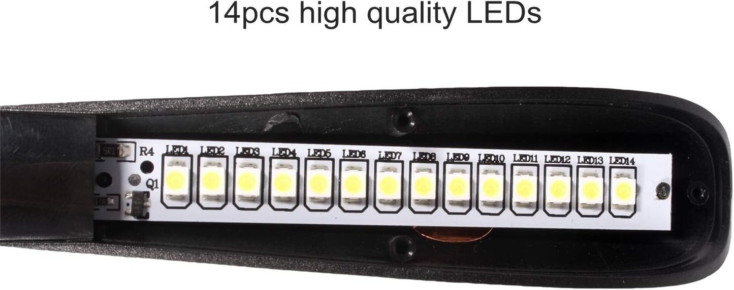 Dimmable USB Lamp, Flexible Keyboard Light, Mini USB Light for Laptop (14-Led-Bead, 3-Level Adjustable Brightness, On/Off Touch Switch, Black)