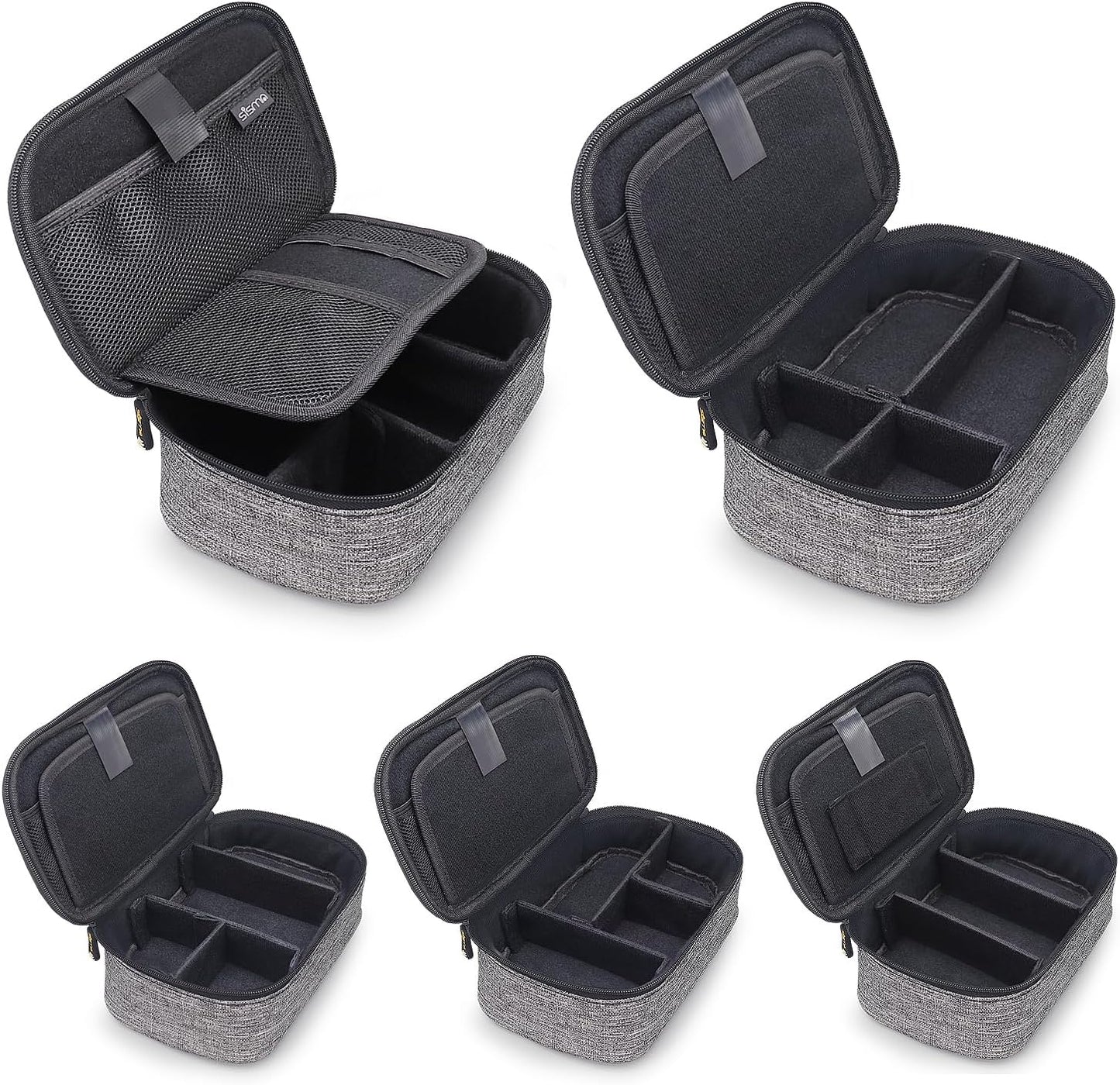 Electronics Cords Organizer Tech Accessories Storage Case Travel Small Carrying Bag for Charging Cables Adapter USB Plugs Power Cord Leads - Grey 1680D