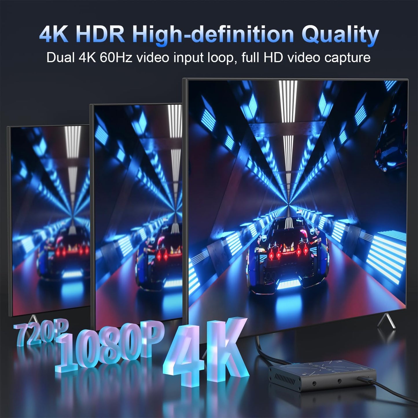 4K Video Capture Card, Stream and Record in 4K30 HDR10,1080P120 with Ultra-Low Latency on PS5, Ps4/Pro, Xbox Series X/S, Xbox One X/S,Switch/Oled, Steam Deck,Camera in OBS and More